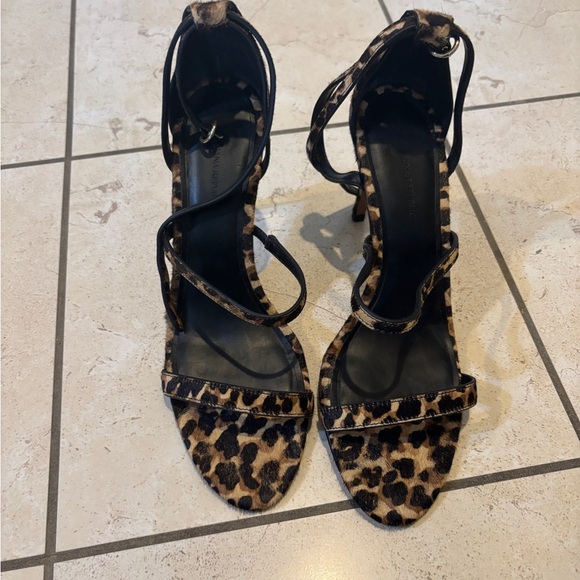 Banana Republic Shoes - Elegant Black and Brown Stiletto Heels with Animal Print